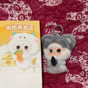 Cute Gray Koala Plush Keychain